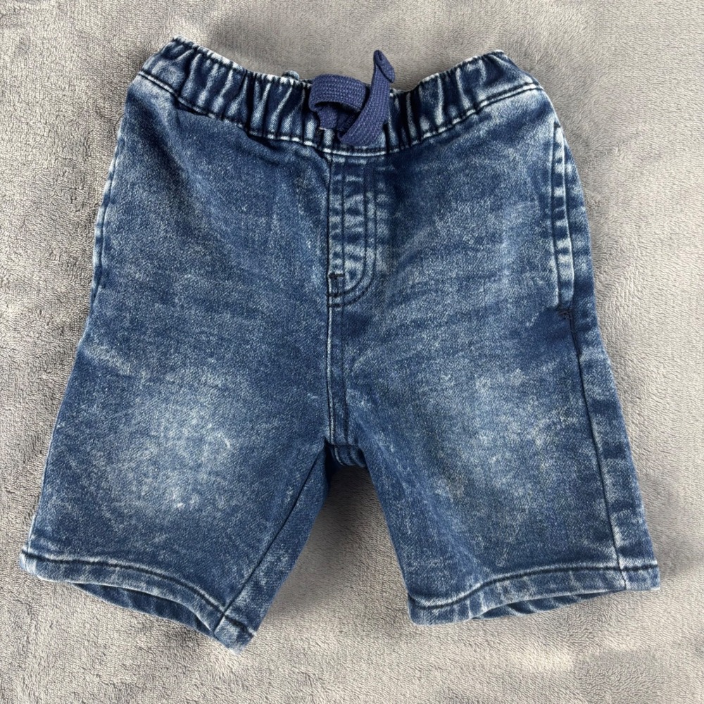 7‎ For All Mankind Boys Denim Shorts Elastic Waist Blue Toddler 3T